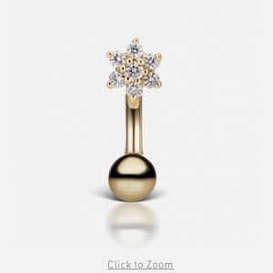 Maria Tash 4.5 mm Cubic Zirconia flower navel barbell